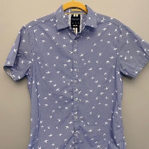 Denim & Flower Button up T-shirt short sleeve